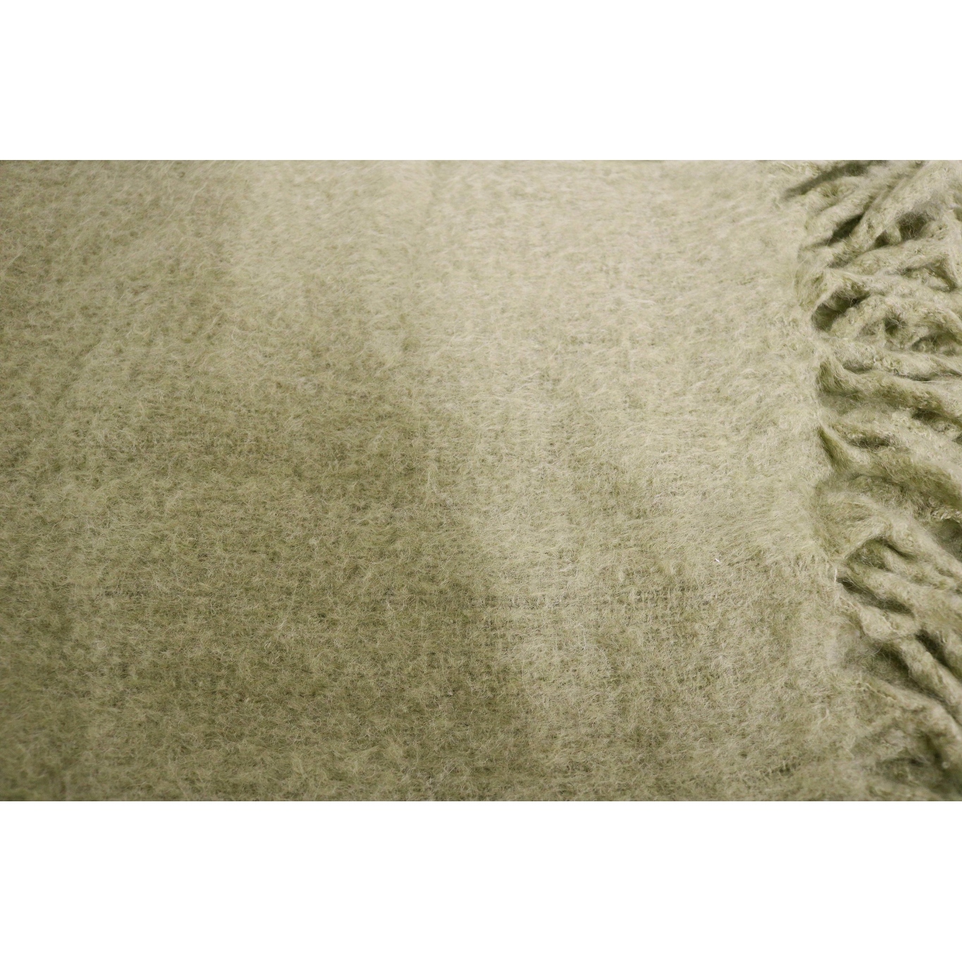 Handcrafted 100 Wool Throw Blanket 60 x 48 IN Light Green